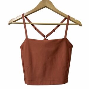 Prana Sculpt Adjustable Athletic Sports Bra Size M Orange Yoga Gym Workout UPF